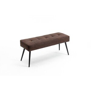 Estila Moderní hnědá lavice Soreli s čalouněnou prošívanou sedací částí 100 cm