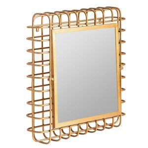 Estila Luxusní zlaté art deco otočné nástěnné zrcadlo Philip s rámem s drátěným designem 76 cm